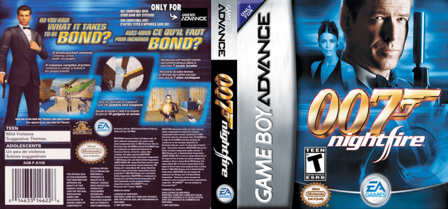 007 : Nightfire [US,EU] gba 2003 Box Art