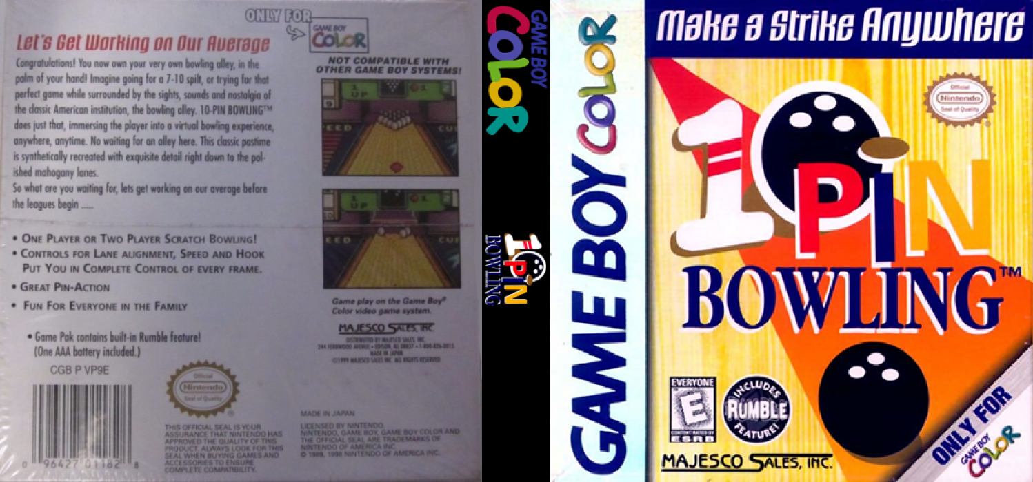 10-Pin Bowling [US] gbc 1999 Box Art