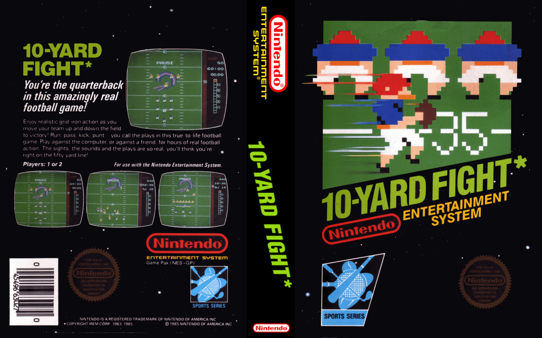 10-Yard Fight [US,EU] nes 1985 Box Art