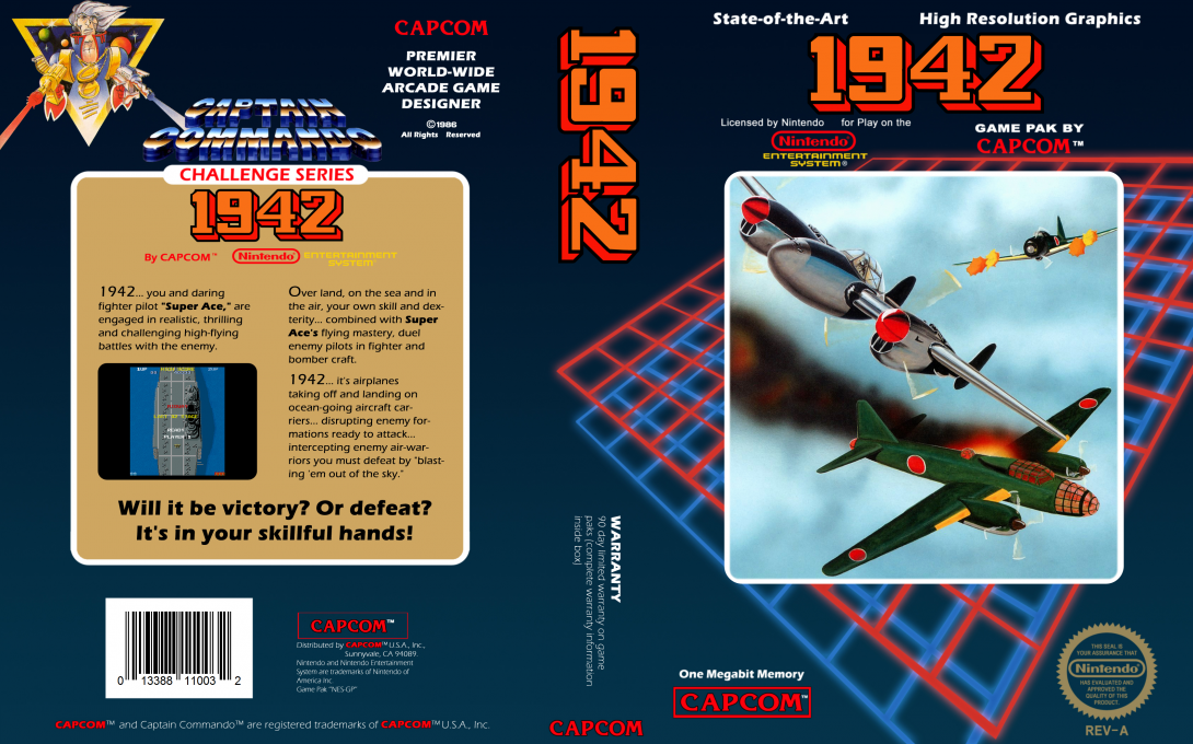 1942 [US,JP] nes 1986 Box Art
