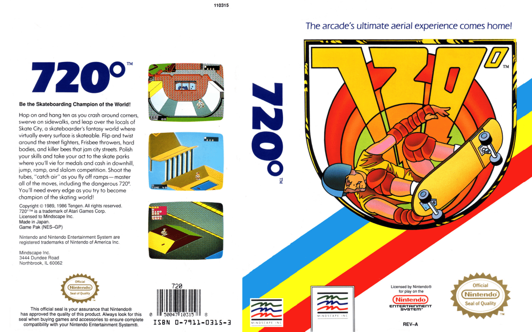 720 Degrees [US] nes 1989 Box Art