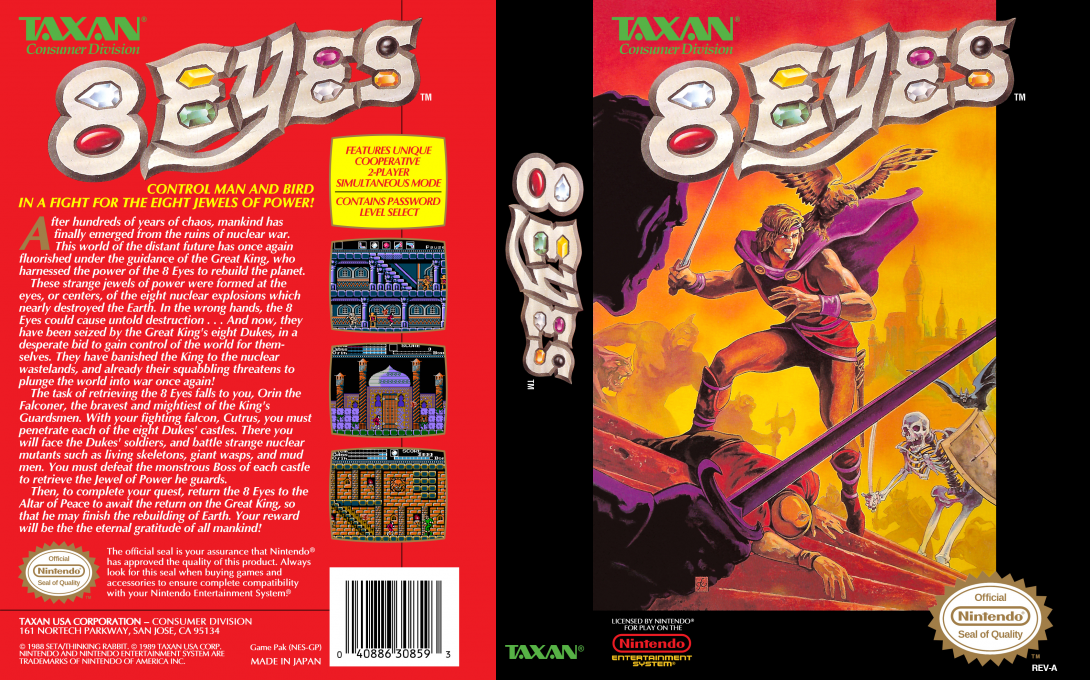 8 Eye’s [US] nes 1990 Box Art