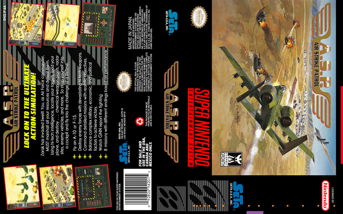 A.S.P. : Air Strike Patrol [US] snes 1995 Box Art