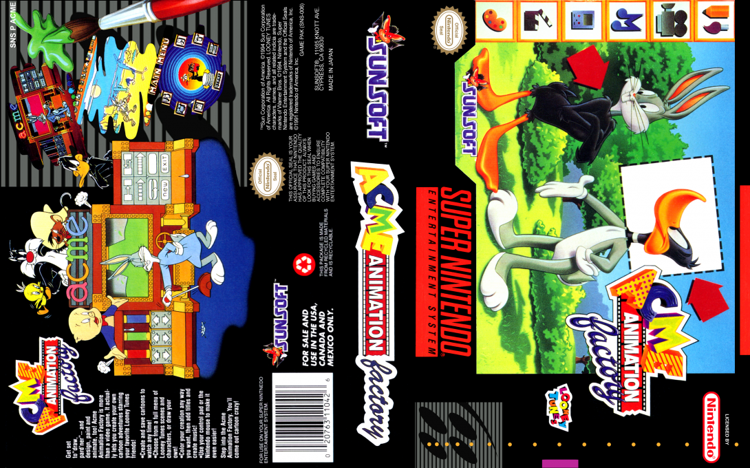 ACME Animation Factory [US] snes 1994 Box Art