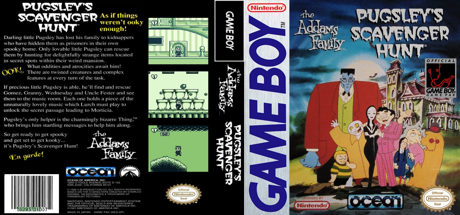 The Addams Family : Pugsley’s Scavenger Hunt [US,EU] gb 1993 Box Art