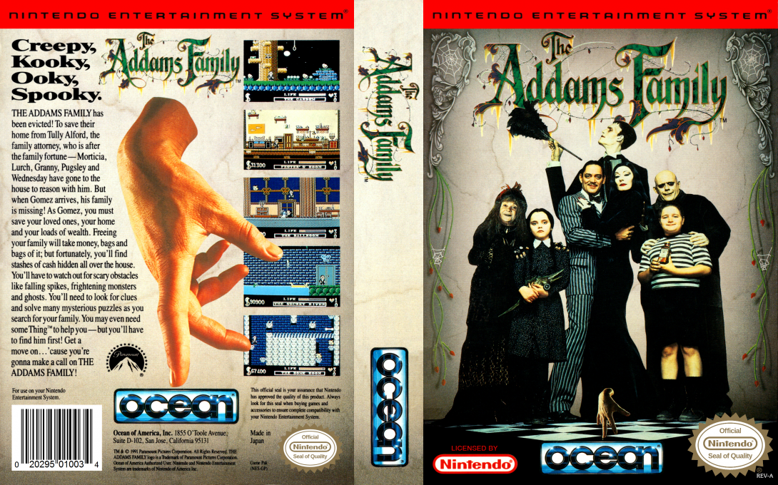 The Addams Family [US] nes 1992 Box Art