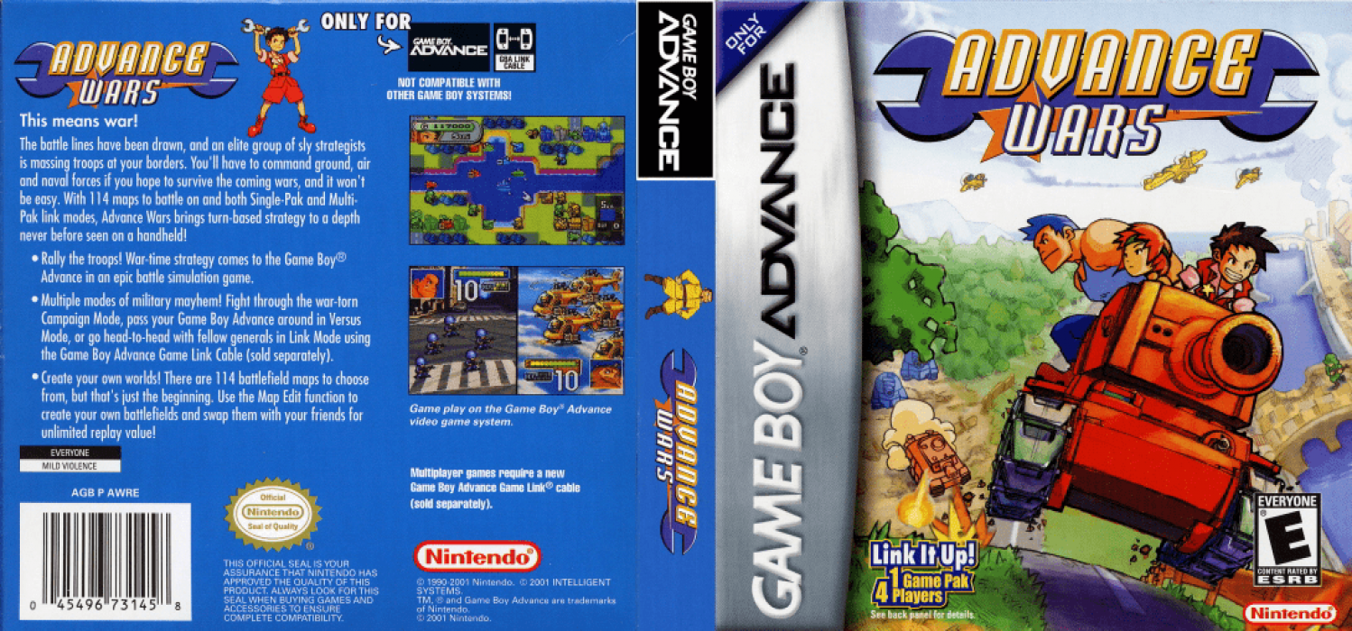 Advance Wars [US] gba 2001 Box Art