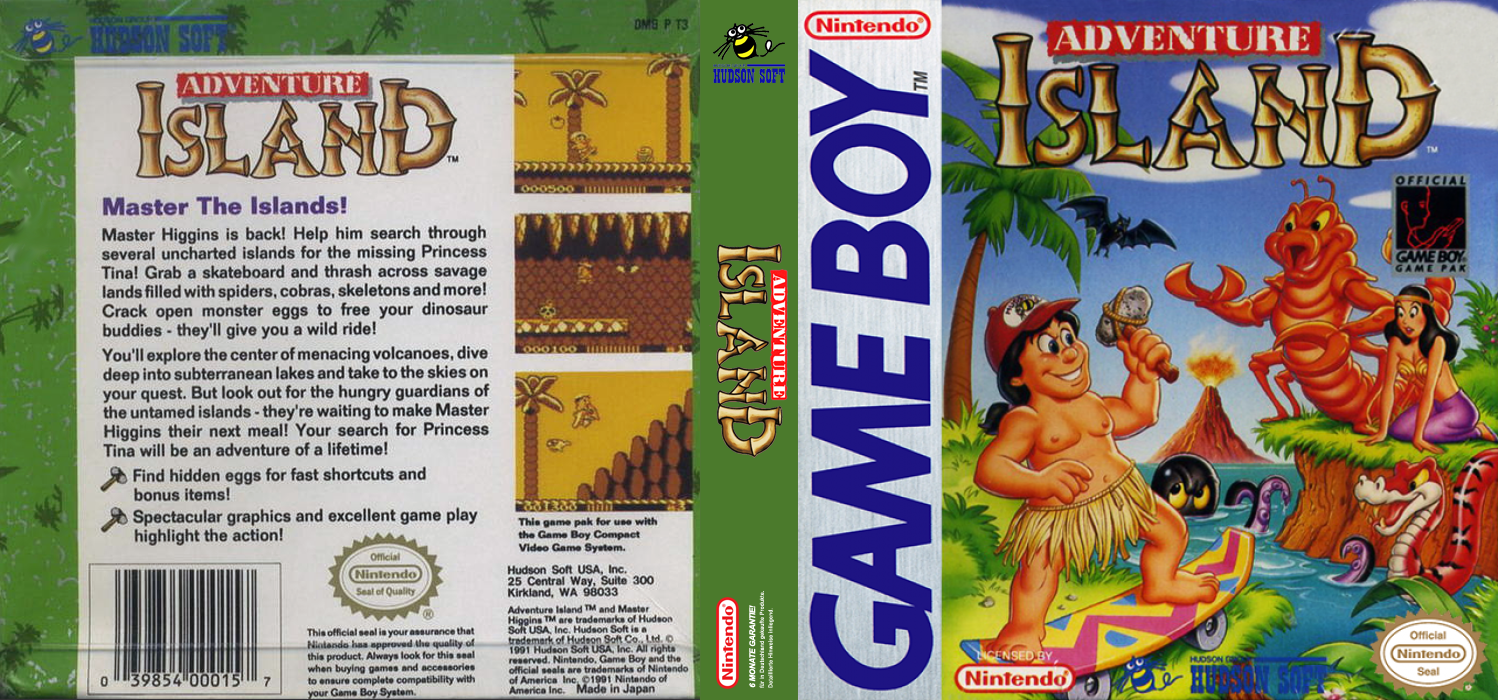 Takahashi Meijin no Bouken-jima II [US,EU] gb 1992 Box Art