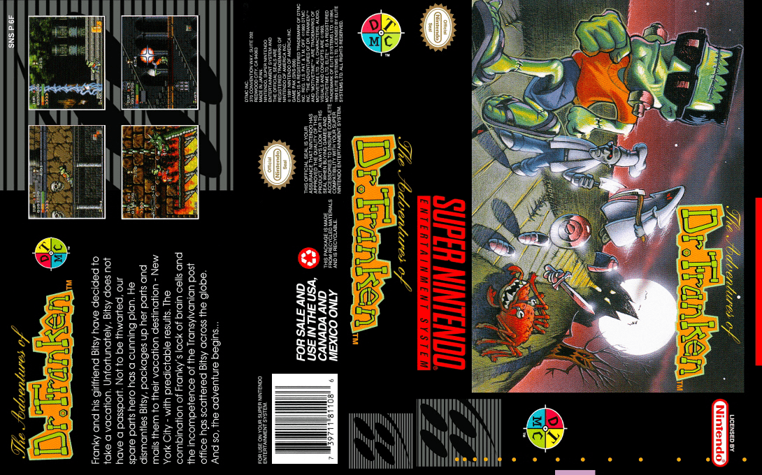 The Adventures of Dr. Franken [US] snes 1993 Box Art