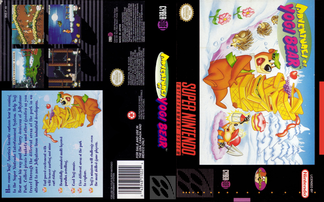 Adventures of Yogi Bear [US] snes 1994 Box Art