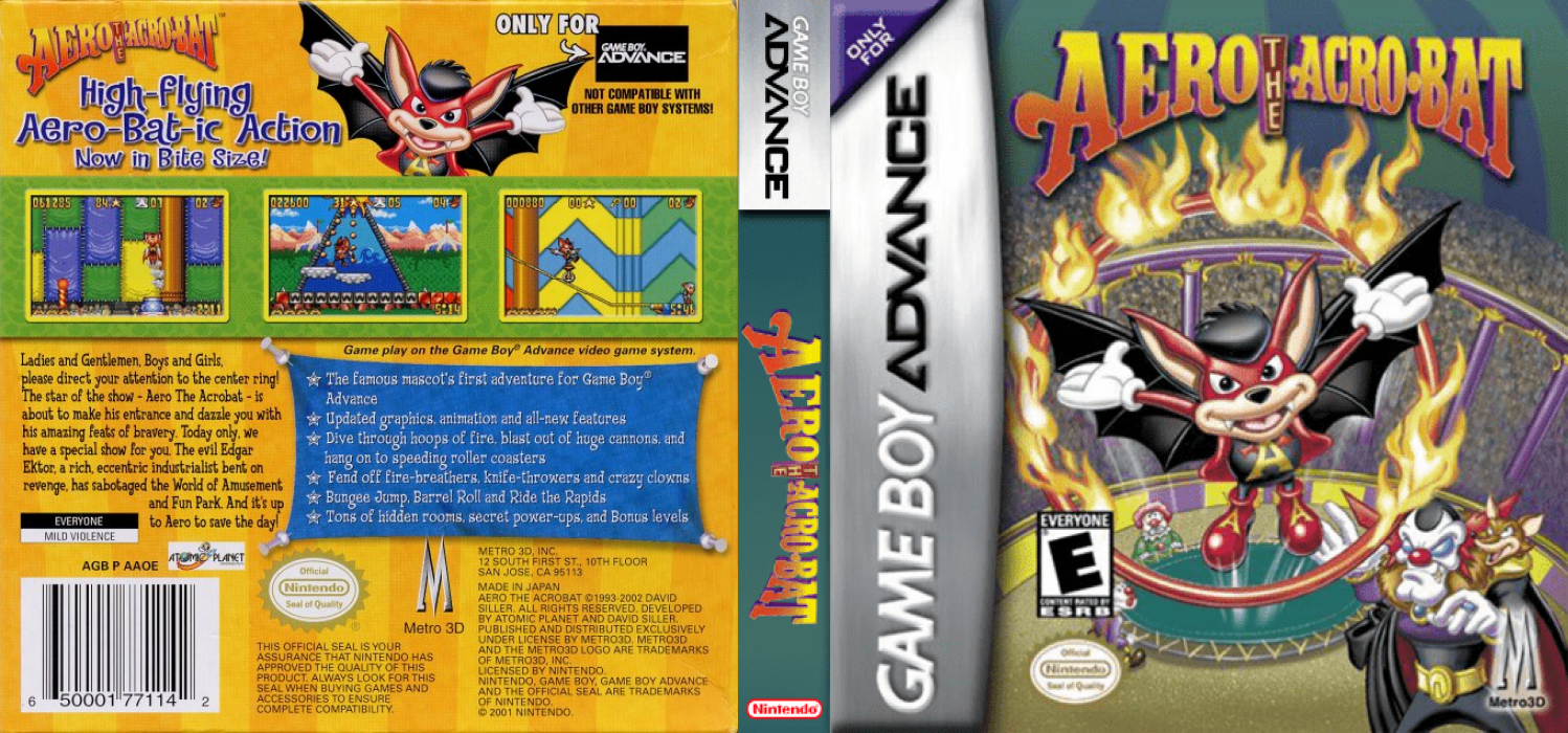 Aero the Acro-Bat: Rascal Rival Revenge [US] gba 2002 Box Art