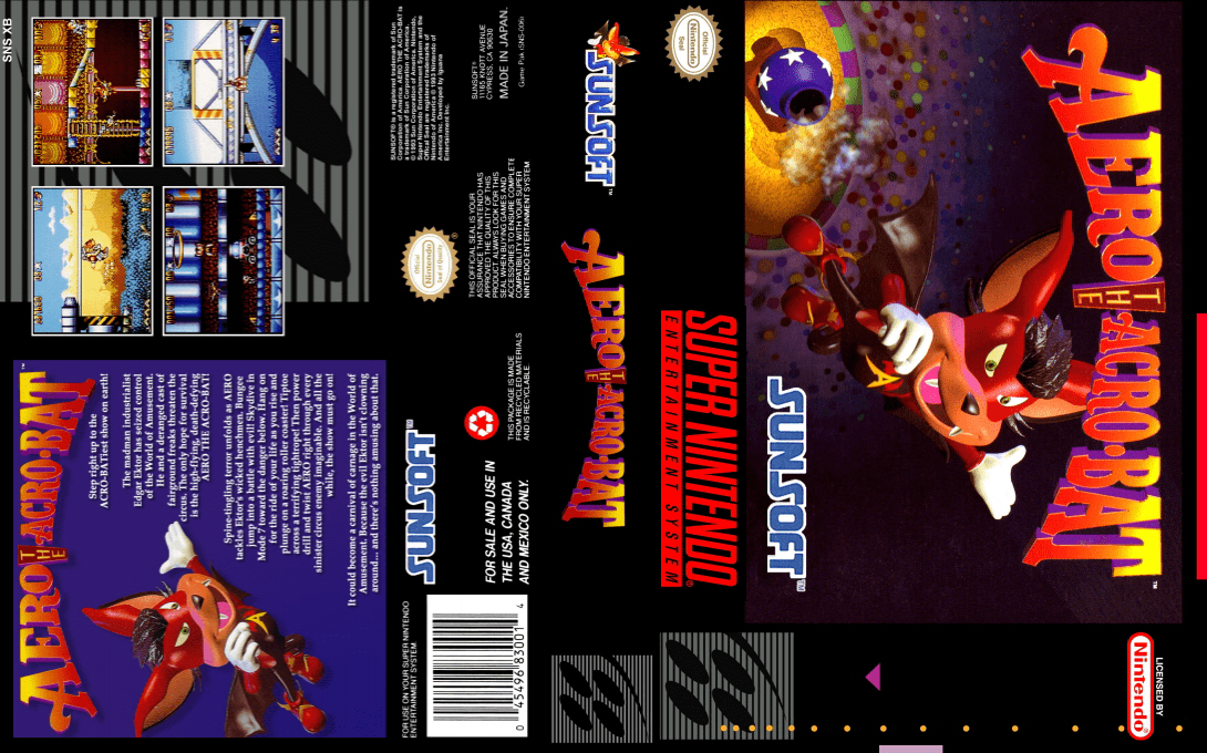 Aero the Acro-Bat [US] snes 1993 Box Art