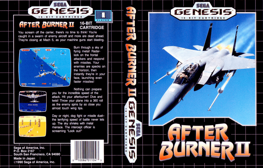 After Burner II [US,EU] segaMD 1990 Box Art