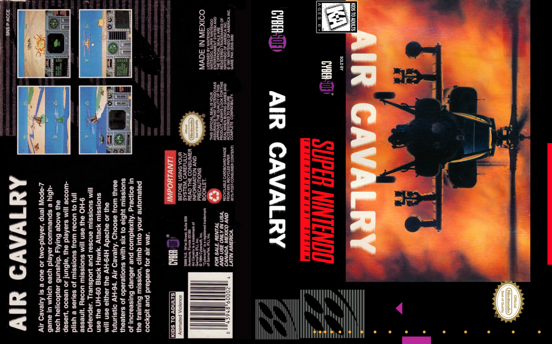 Air Cavalry [US] snes 1995 Box Art