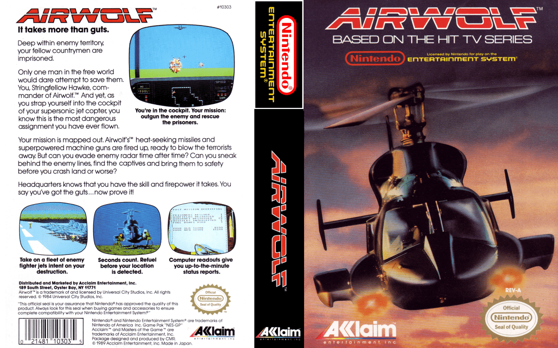 Airwolf [US] nes 1989 Box Art
