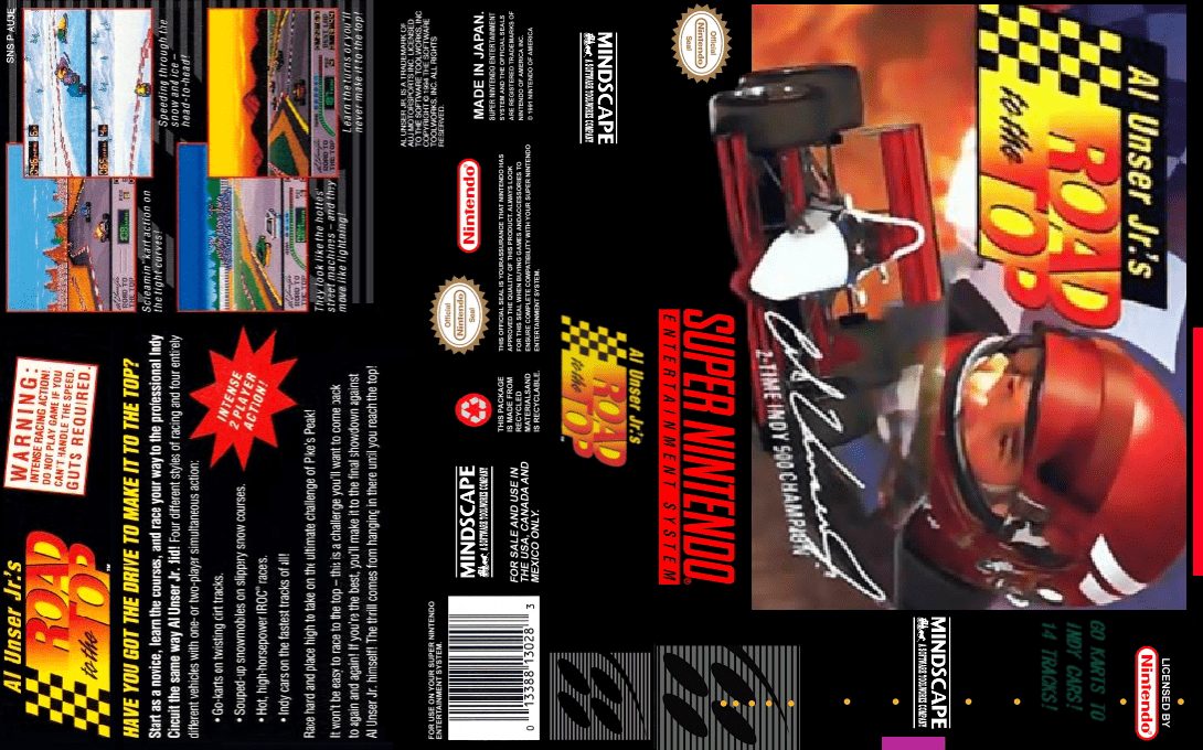 Al Unser Jr.’s Road to the Top [US] snes 1994 Box Art
