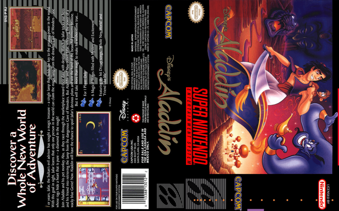 Disney’s Aladdin [US] snes 1993 Box Art