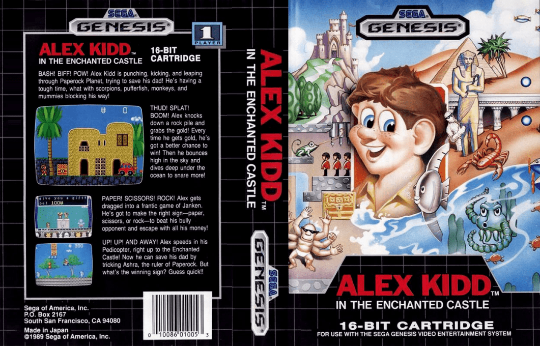 Alex Kidd in the Enchanted Castle [US] segaMD 1989 Box Art