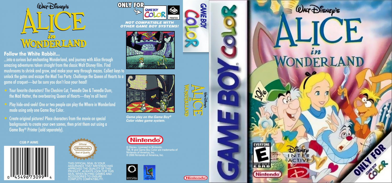 Alice in Wonderland [US,AU] gbc 2000 Box Art
