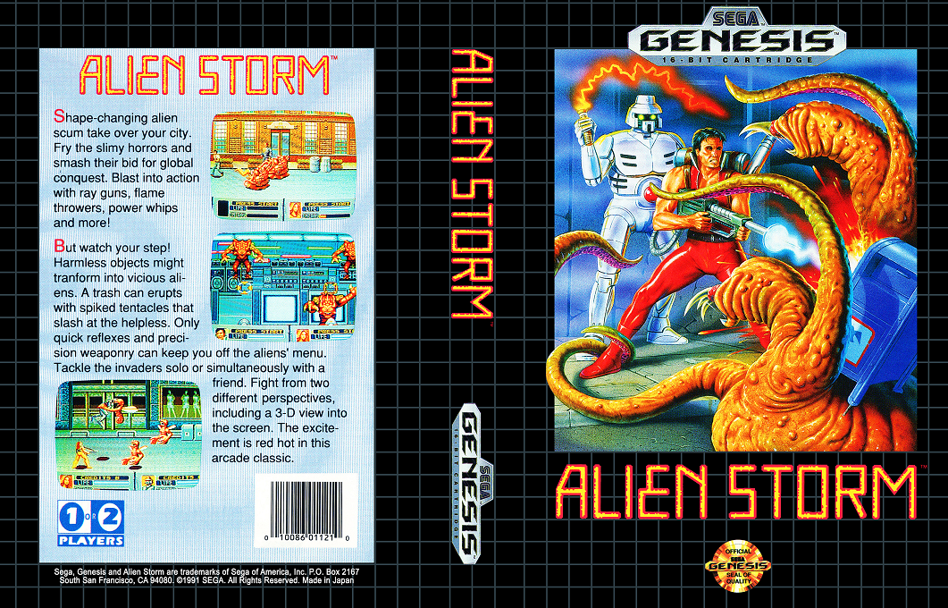 Alien Storm [WOR] segaMD 1991 Box Art