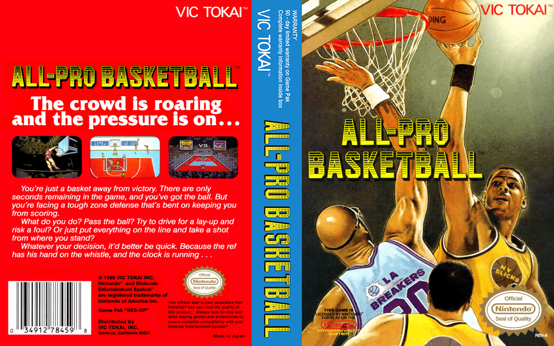 All-Pro Basketball [US] nes 1989 Box Art