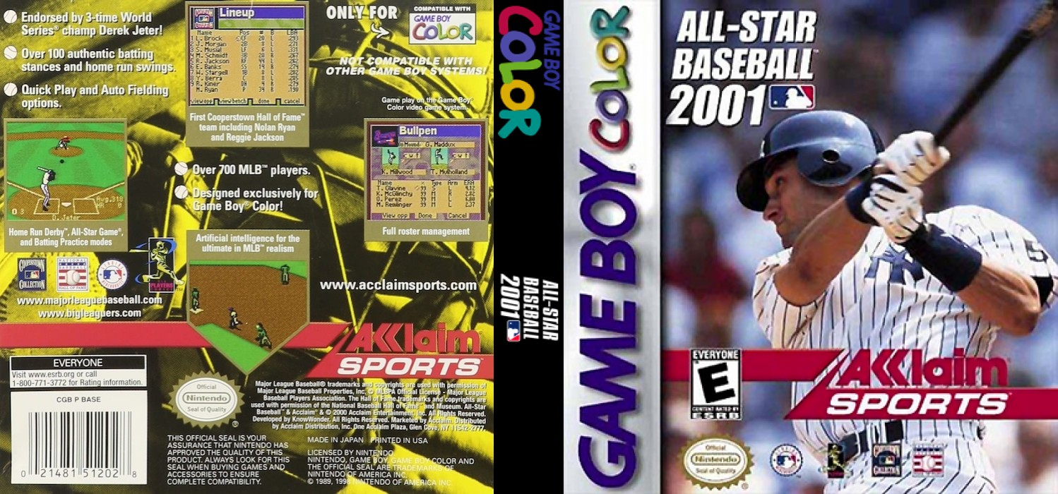 All-Star Baseball 2001 [US] gbc 2000 Box Art