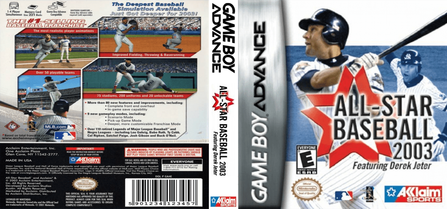All-Star Baseball 2003 Featuring Derek Jeter [US] gba 2002 Box Art