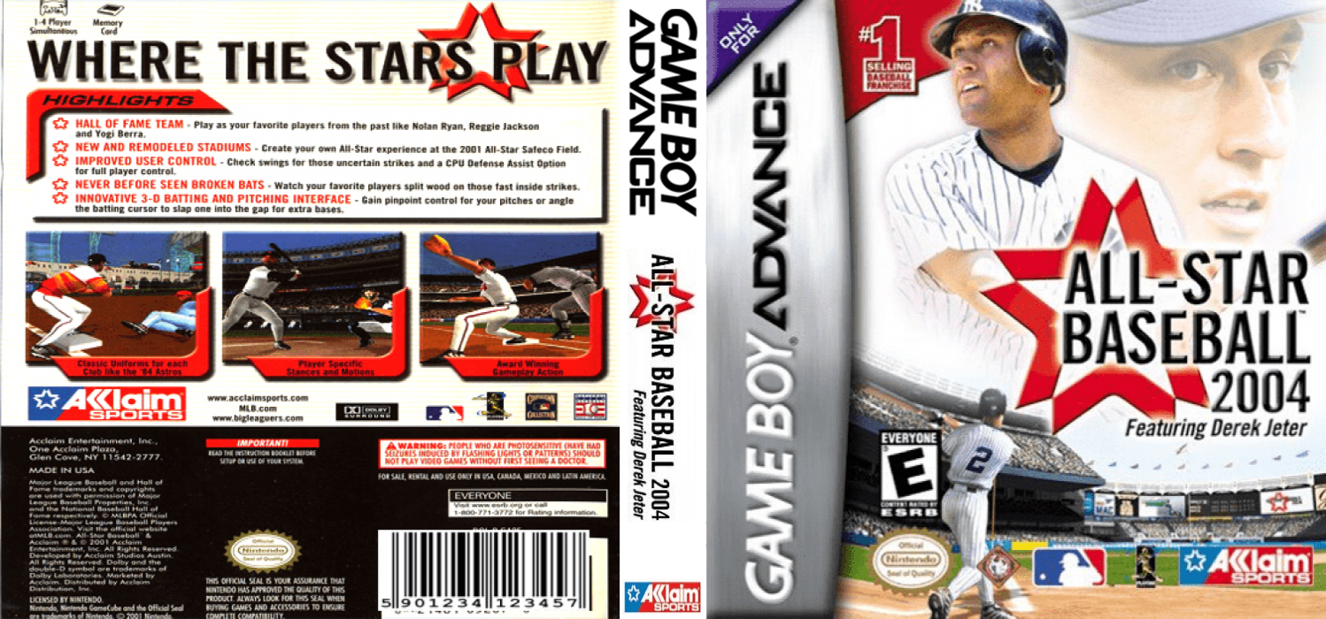 All-Star Baseball 2004 Featuring Derek Jeter [US] gba 2003 Box Art