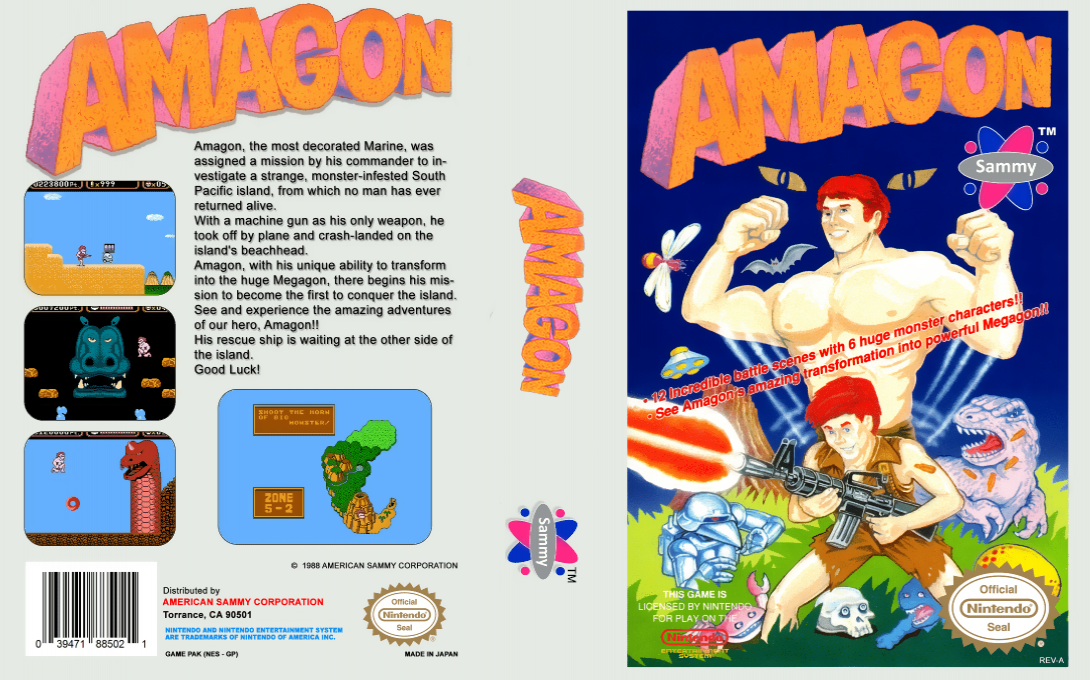 Amagon [US] nes 1989 Box Art
