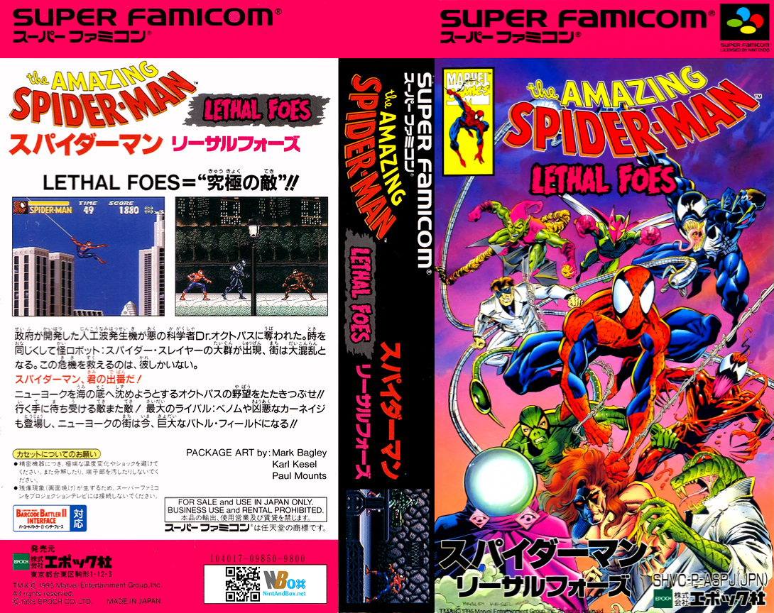 Amazing Spider-Man – Lethal Foes  T+Eng v1 gorgyrip 2016 (J) snes 1995 Box Art