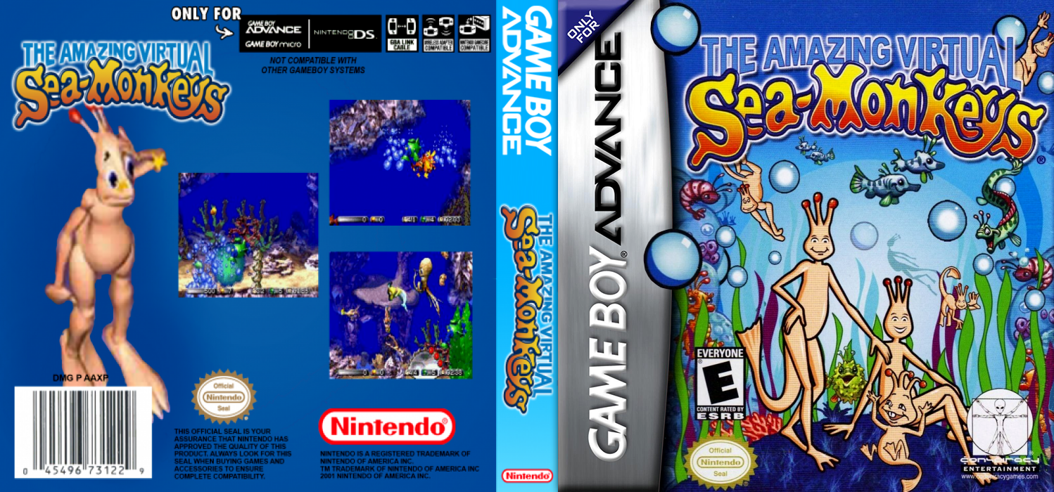 The Amazing Virtual Sea-Monkeys [US] gba 2002 Box Art