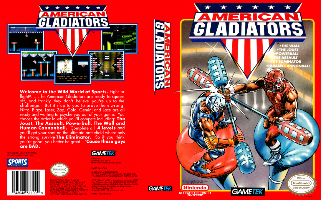 American Gladiators [US] nes 1991 Box Art