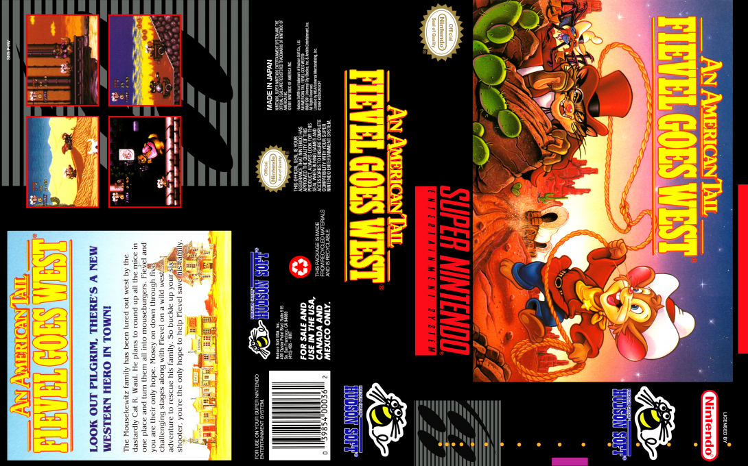 An American Tail : Fievel Goes West [US] snes 1994 Box Art