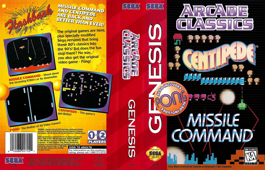 Arcade Classics [US,EU] segaMD 1996 Box Art