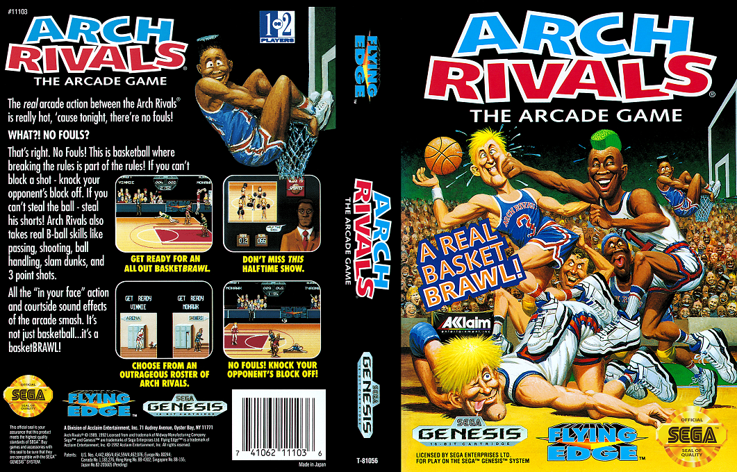 Arch Rivals : The Arcade Game [US,EU] segaMD 1992 Box Art