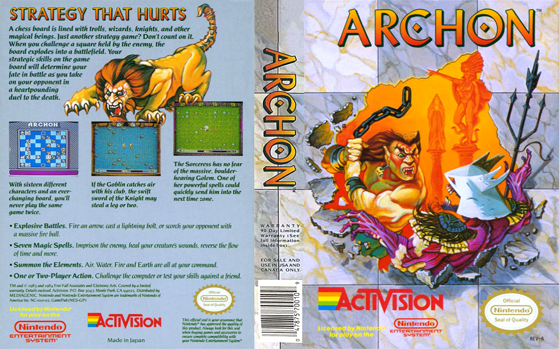 Archon [US] nes 1989 Box Art