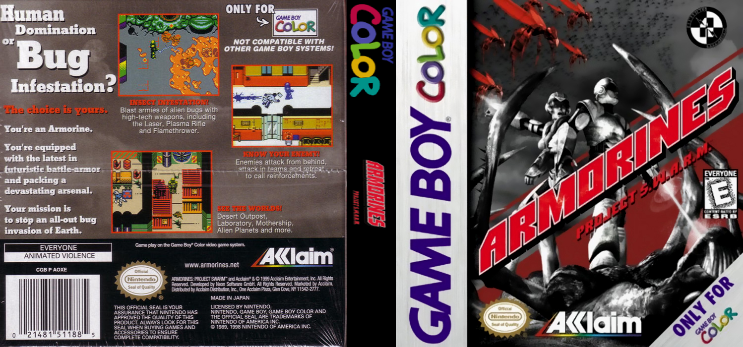 Armorines: Project S.W.A.R.M. [US,EU] gbc 1999 Box Art