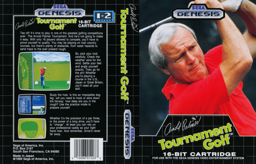 Arnold Palmer Tournament Golf [US,EU] segaMD 1989 Box Art