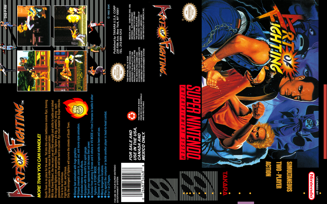 Art of Fighting [US] snes 1993 Box Art