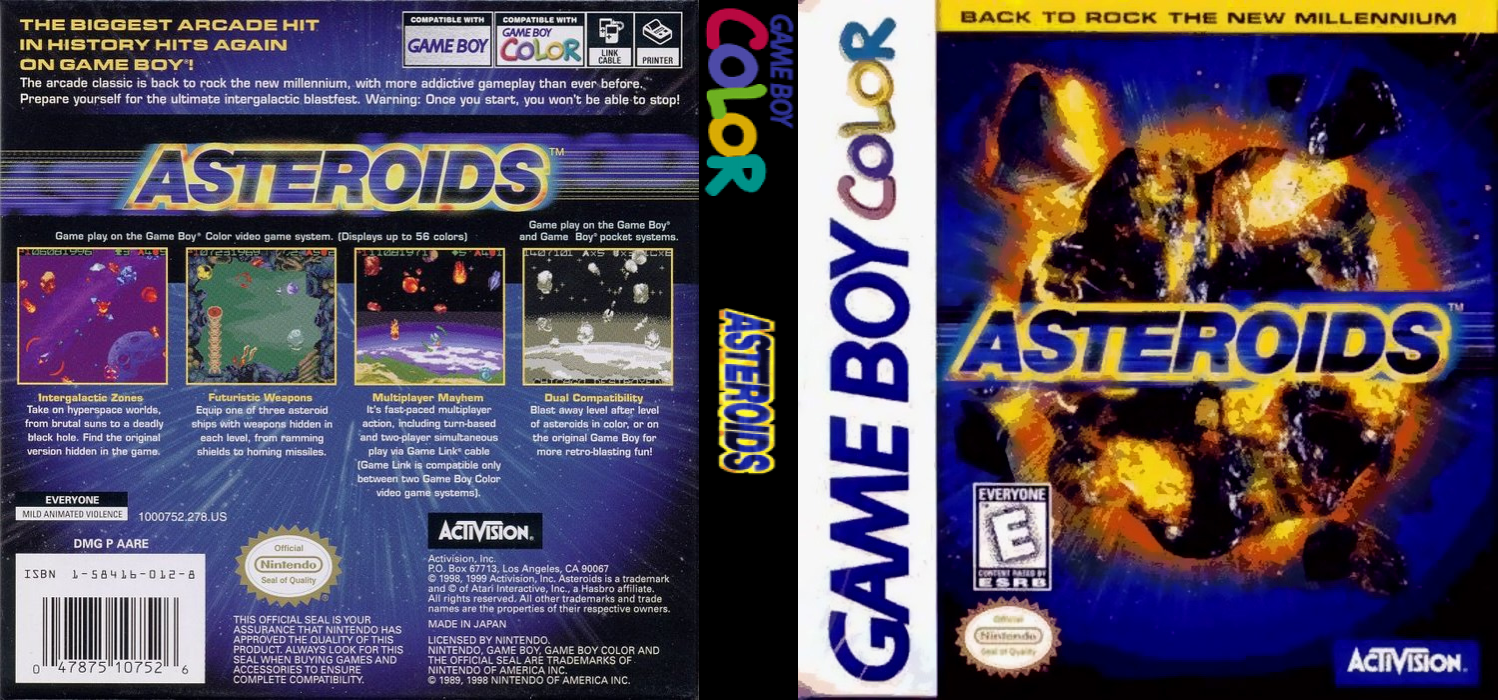 Asteroids [US,EU] gbc 1999 Box Art