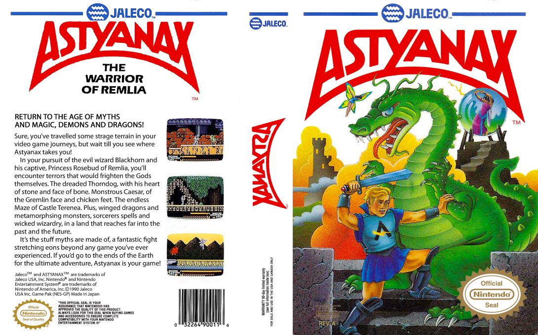 Astyanax [US] nes 1990 Box Art