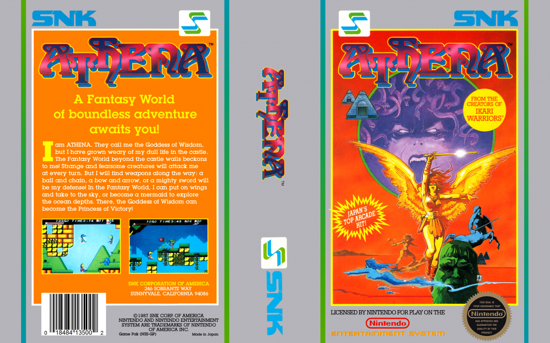 Athena [US] nes 1987 Box Art