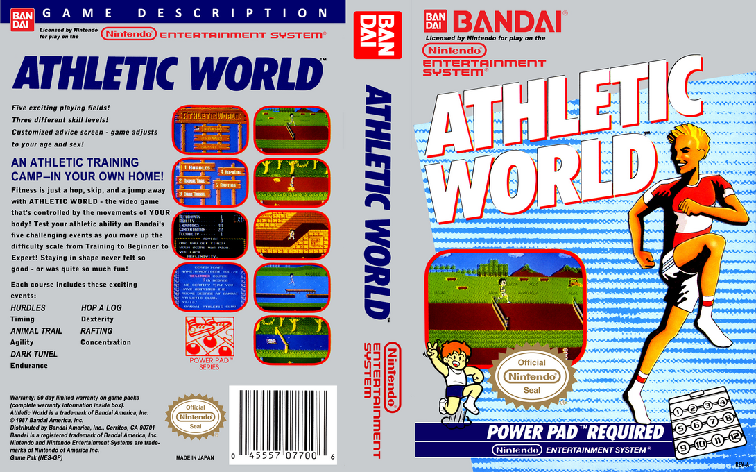 Family Fun Fitness Athletic World [US] nes 1987 Box Art