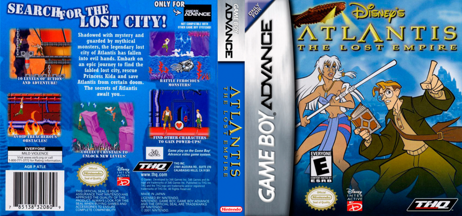Atlantis: The Lost Empire [US,EU] gba 2001 Box Art