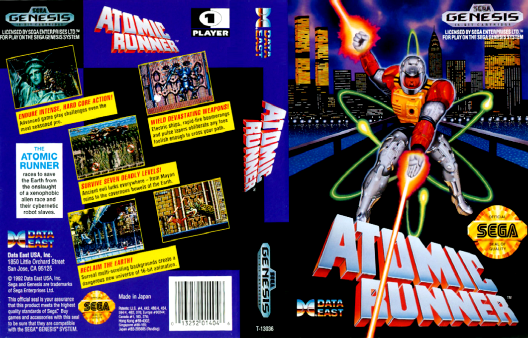 Atomic Runner [US] segaMD 1992 Box Art