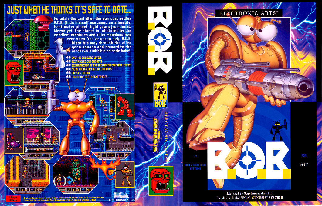 B.O.B. [US,EU] segaMD 1993 Box Art
