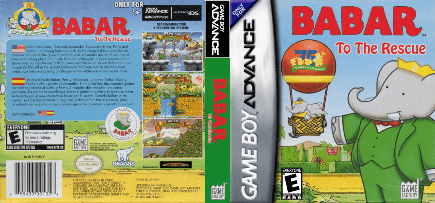 Babar: To The Rescue [US] gba 2006 Box Art