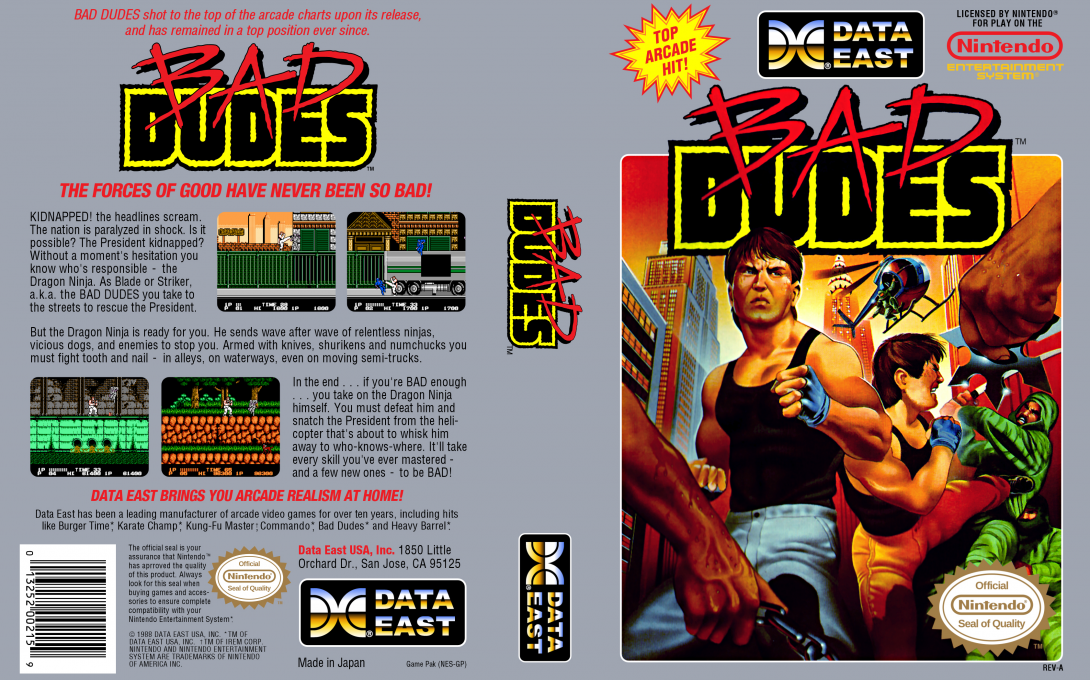 Bad Dudes [US] nes 1990 Box Art