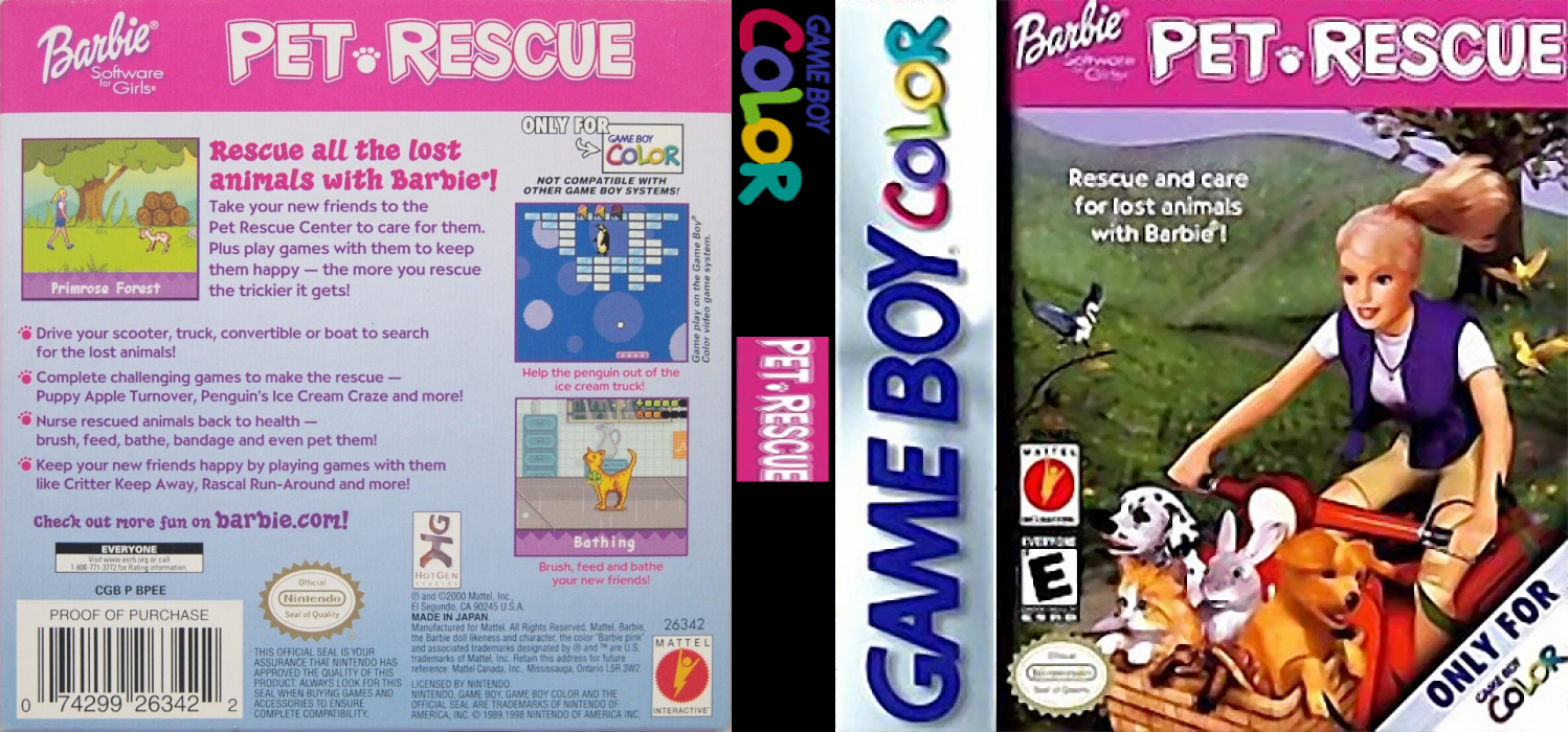 Barbie : Pet Rescue [US] gbc 2001 Box Art