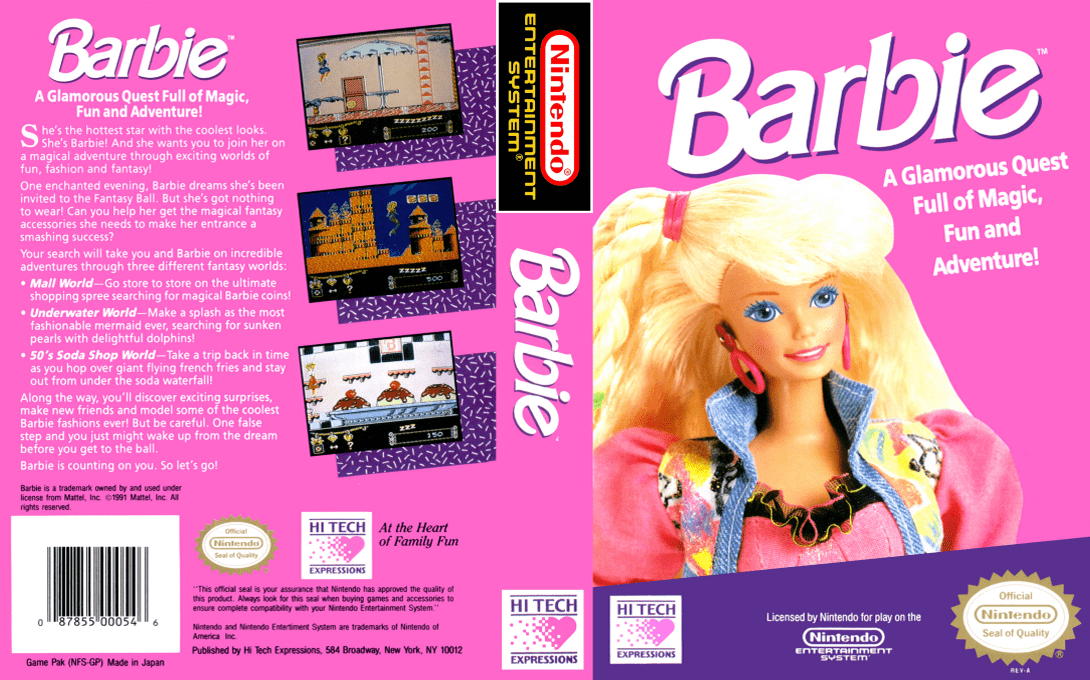 Barbie [US] nes 1991 Box Art